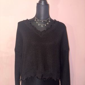 F21 Frayed Sweater